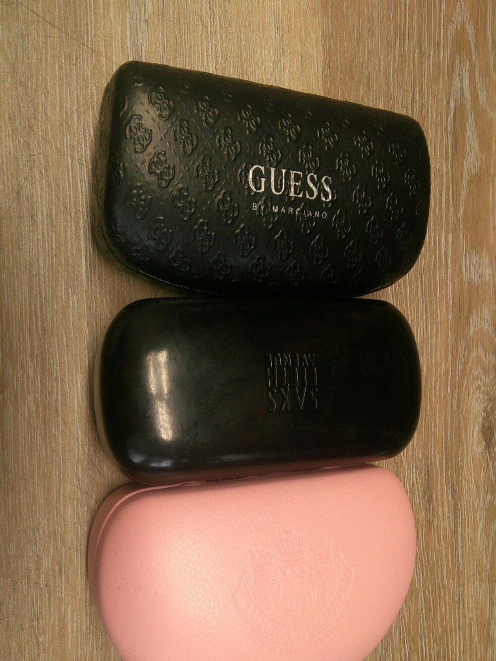 Lot Of 3 Eyeglasses Hard Case Womens Black Pink Clamshell Minimalist Protective